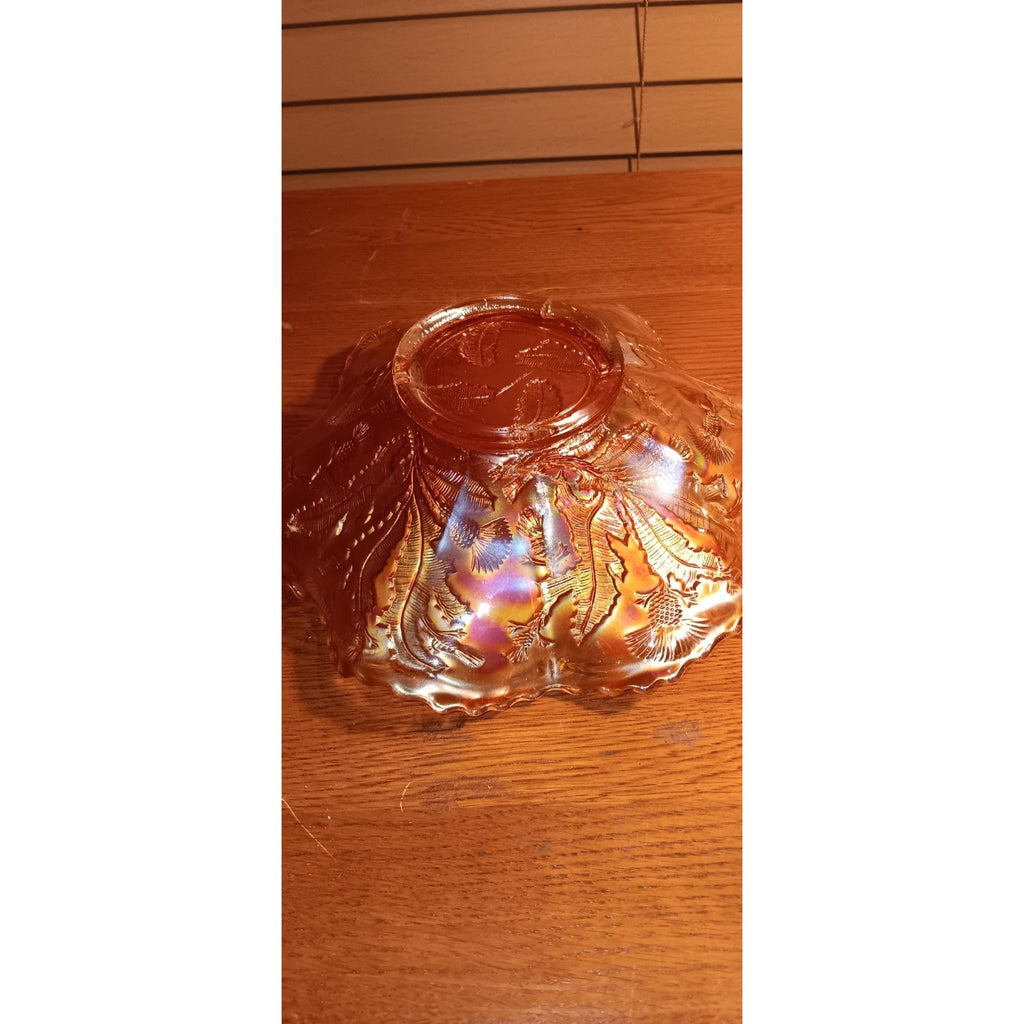 Fenton Carnival Glass Marigold Bowl Thistle Pattern 8" across READ