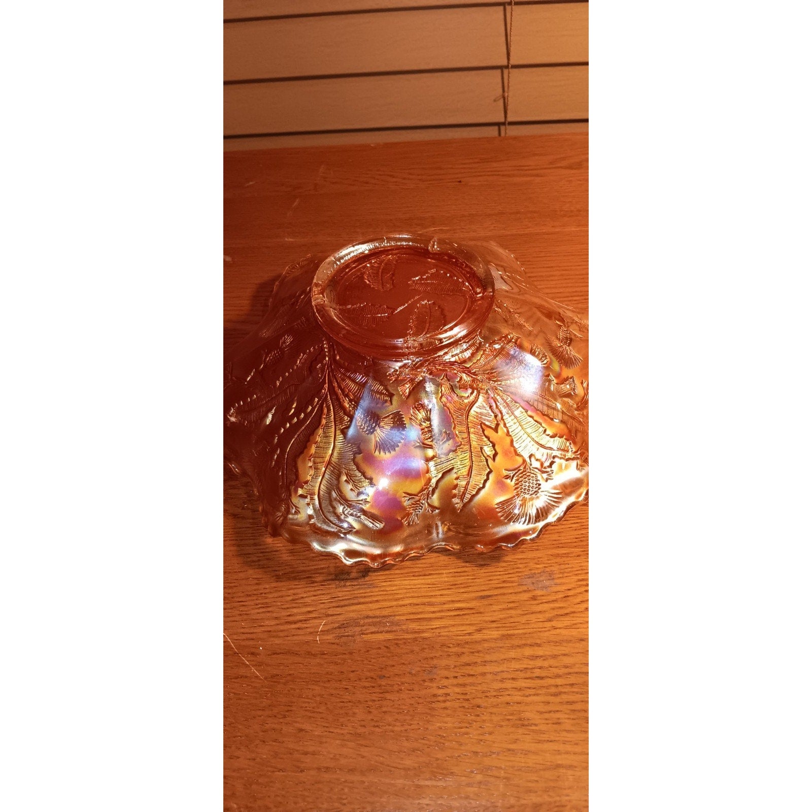 Fenton Carnival Glass Marigold Bowl Thistle Pattern 8" across READ