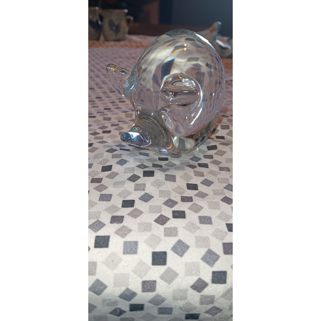 Clear Glass Pig Paper Weight