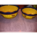 Set Of 2 CELEBRATING HOME Ceramic Stoneware Floral Salad Nesting Bowls 9.5 X 5”