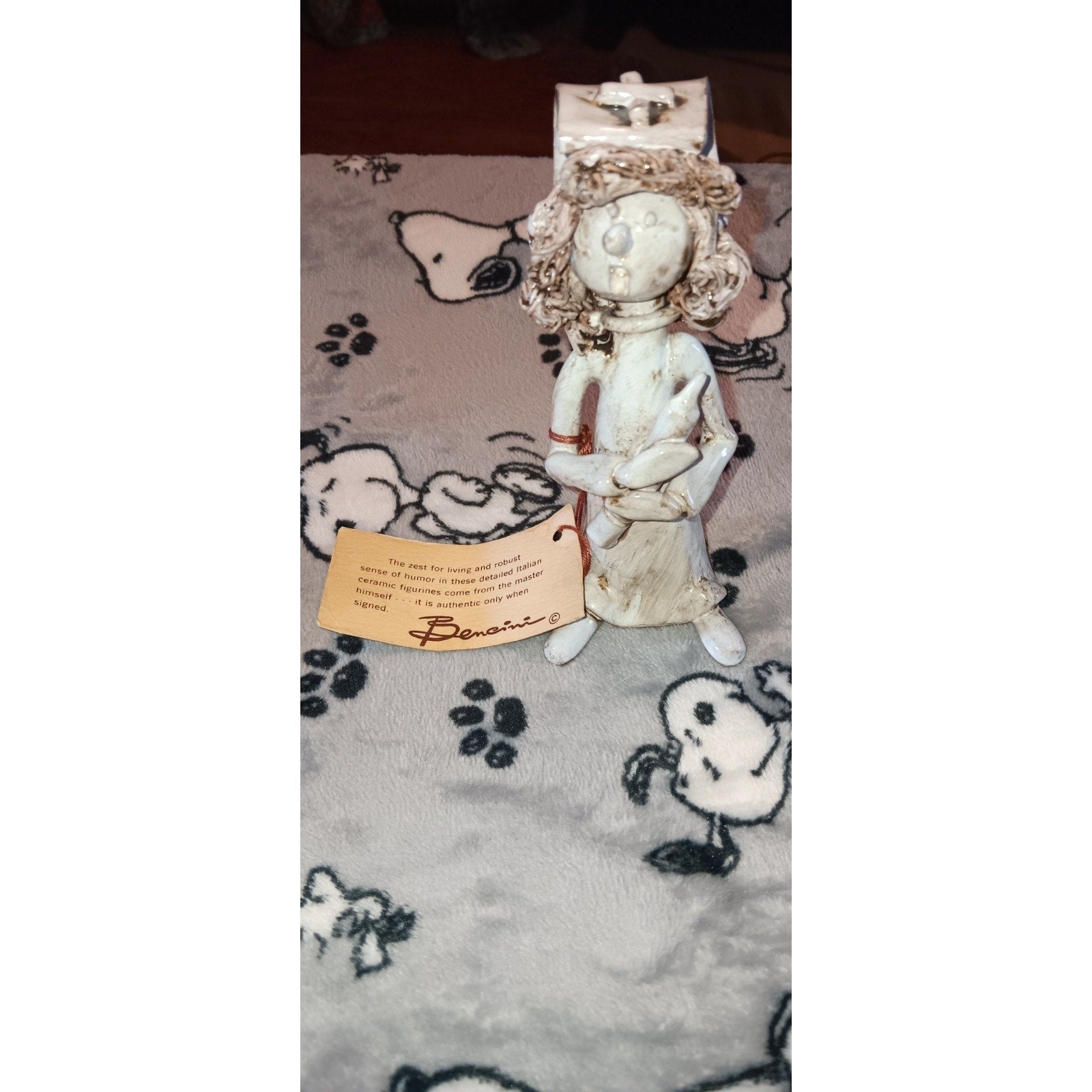 VTG Dino Bencini Nurse Figurine Art Pottery Sculpture Type Italy Ceramic 5.5”