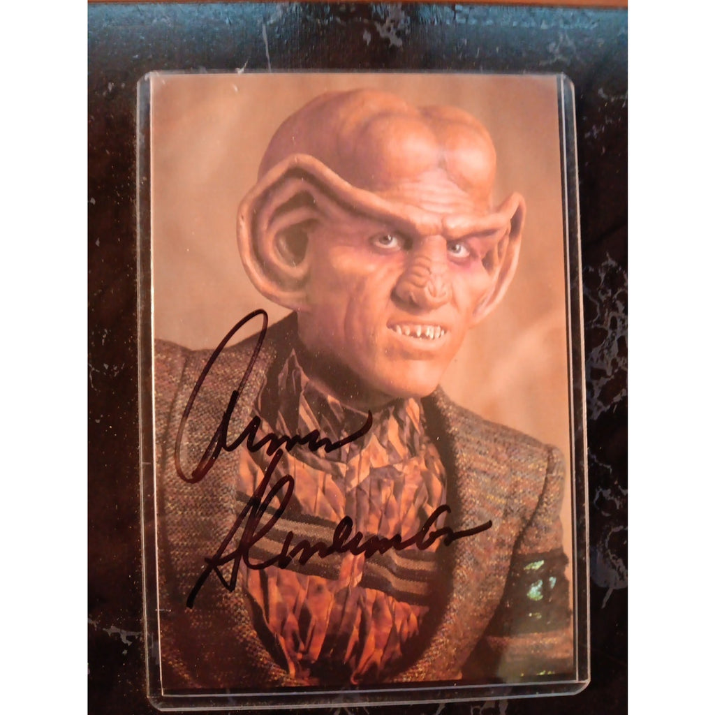 ARMIN SHIMERMAN as Quark - Star Trek: DS9 SIGNED 4x6 Picture On 7x9 Plaque