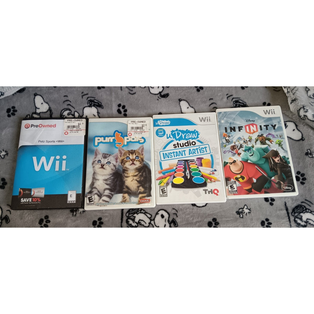 Lot Of 4 Wii Games: Petz Sports, Purr Pals, Infinity, And U Draw Studio