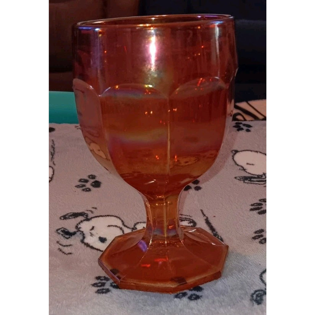 IMPERIAL Carnival Glass 5 1/2" Colonial Iridescent Marigold Goblet