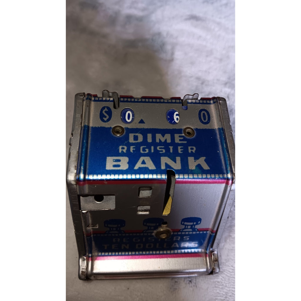 Vintage Dime Register Metal Toy Bank J.Chein Retro Toy Americana USA RARE ⭐️