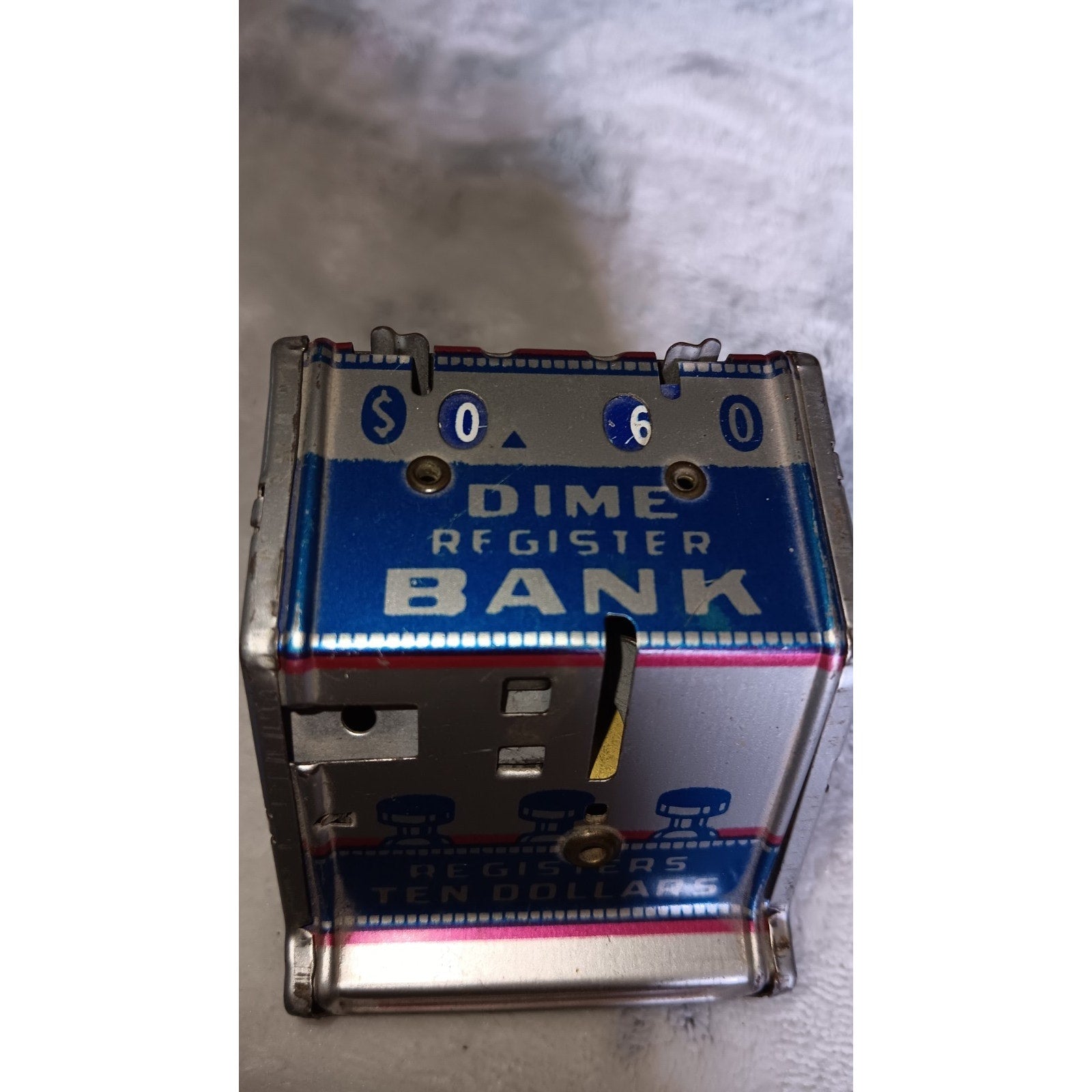 Vintage Dime Register Metal Toy Bank J.Chein Retro Toy Americana USA RARE ⭐️
