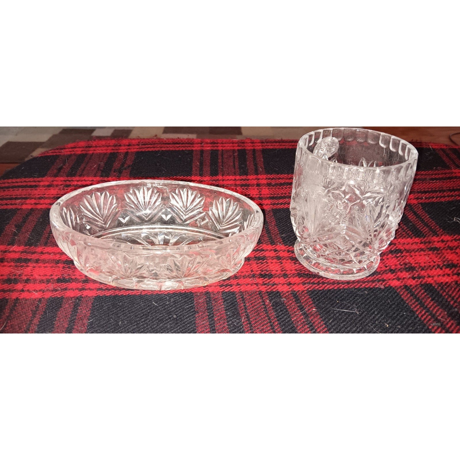 24% Lead Crystal Tumbler And Dish Made In TAIWAN Great Condition