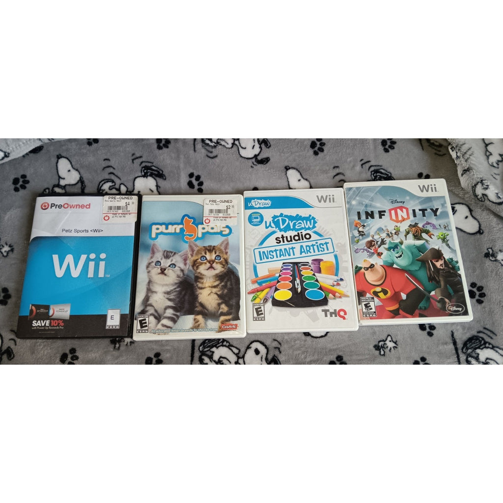 Lot Of 4 Wii Games: Petz Sports, Purr Pals, Infinity, And U Draw Studio