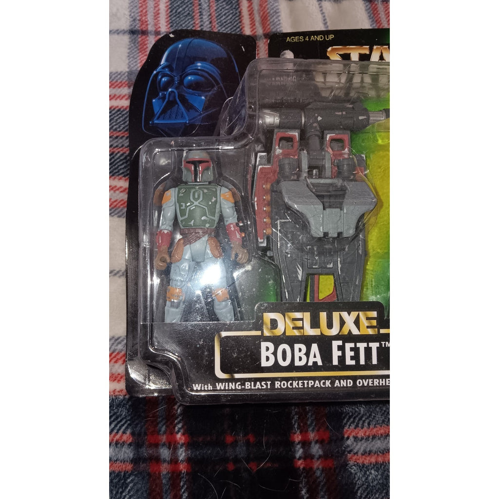 1996 Hasbro Kenner Star Wars Deluxe Boba Fett w/ Wing-Blast Rocketpack & Cannon