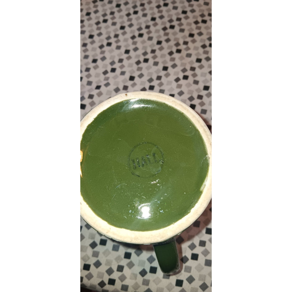 Vintage Creamer 1960's Hull Creamer Retro Avocado Green Glazed Pottery Pitcher