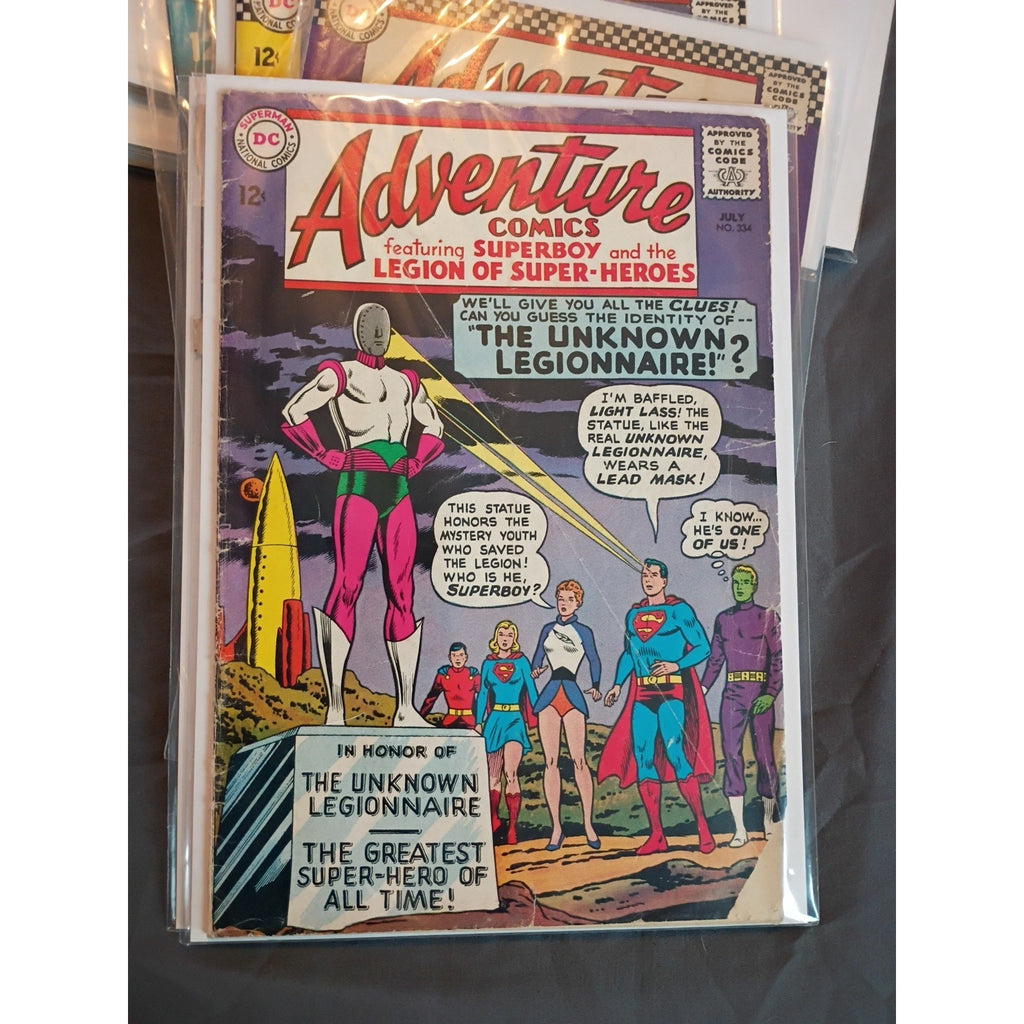 Adventure Comics Lot - DC- #329,334,347,355,369,378! Lot Of 6 12¢ Comics!!! Gd