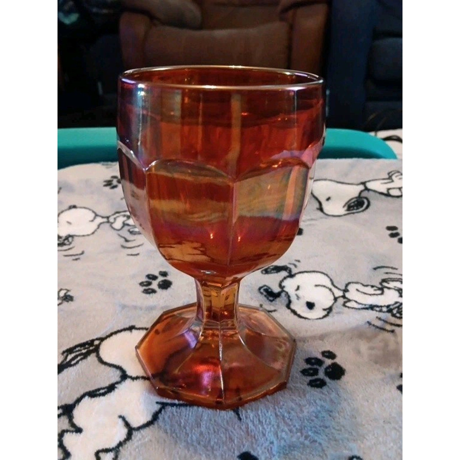 IMPERIAL Carnival Glass 5 1/2" Colonial Iridescent Marigold Goblet