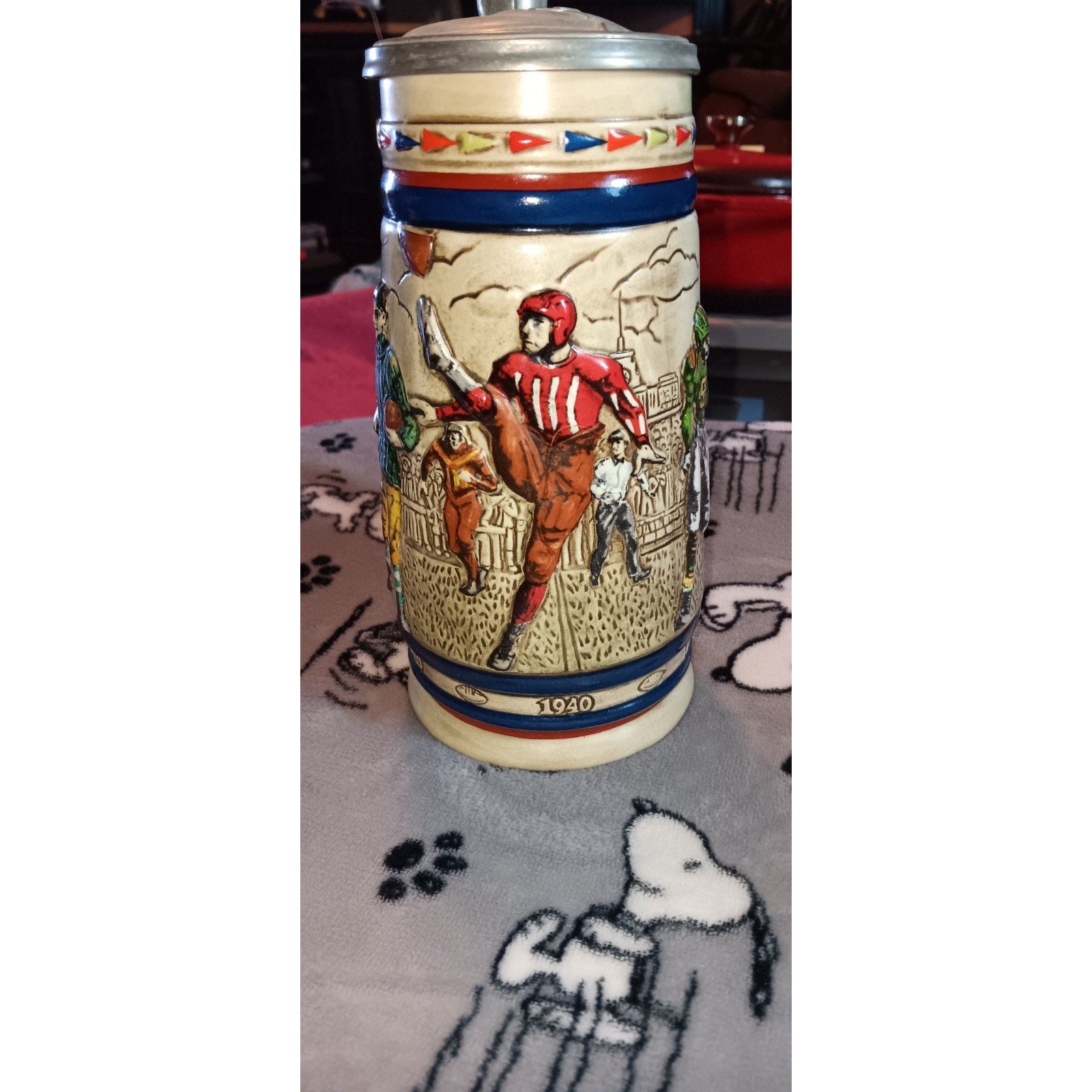 Vintage 1983 Avon Great American Football Ceramic Stein Cup