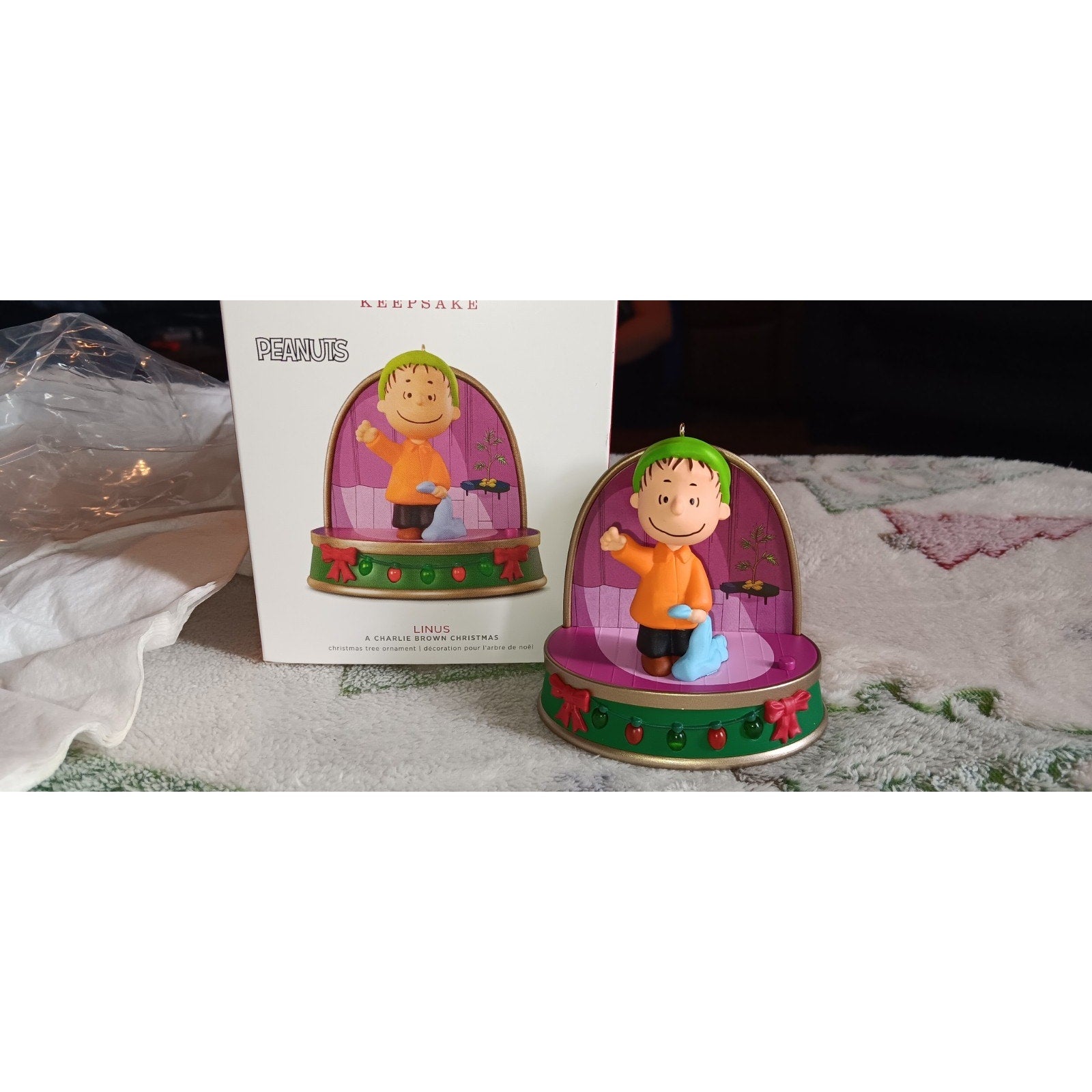 2018 Hallmark LINUS Storyteller Ornament Peanuts Charlie Brown Christmas Talking