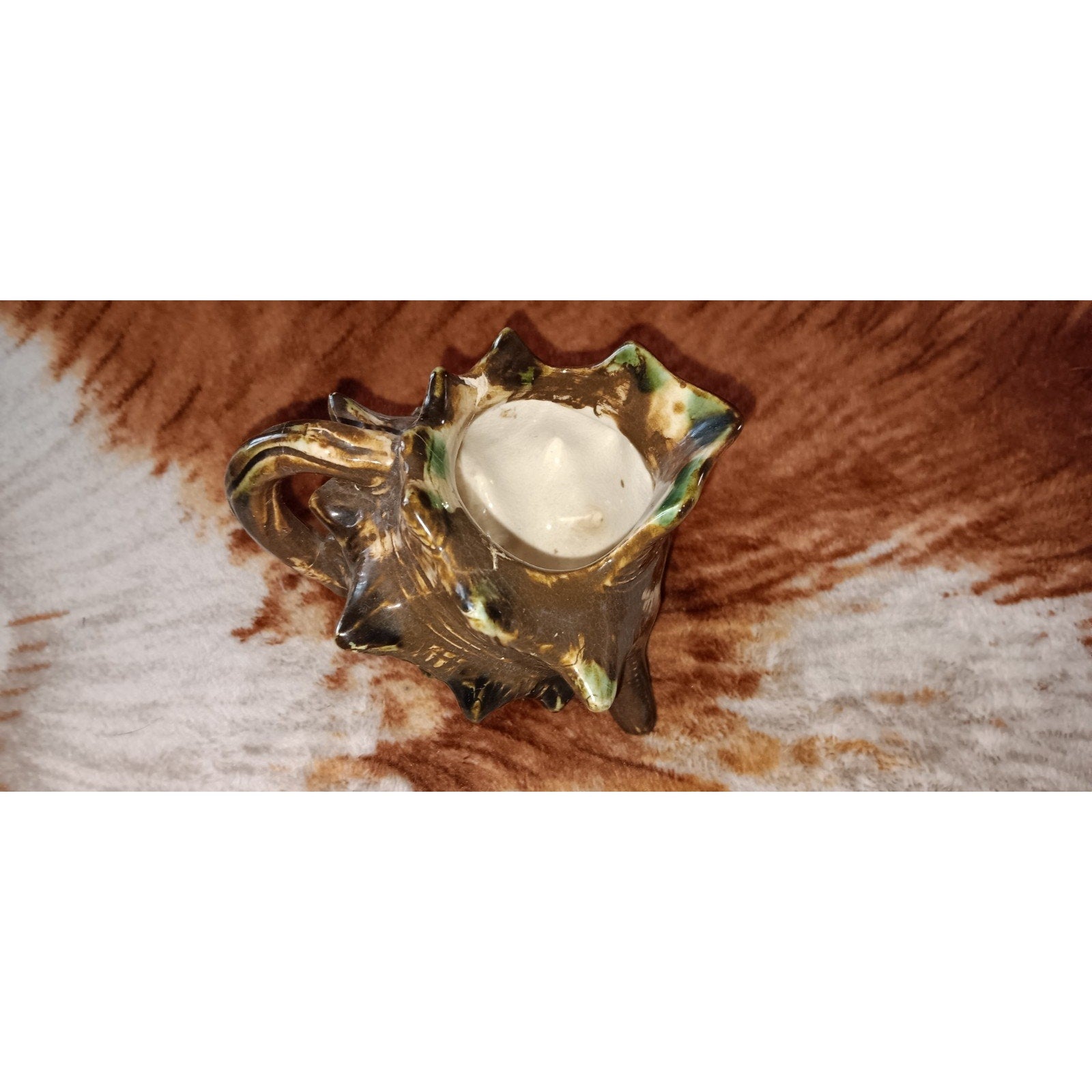 Vintage Japanese Majolica Creamer (or for Milk)~for Vintage Ceramic Conch Shell