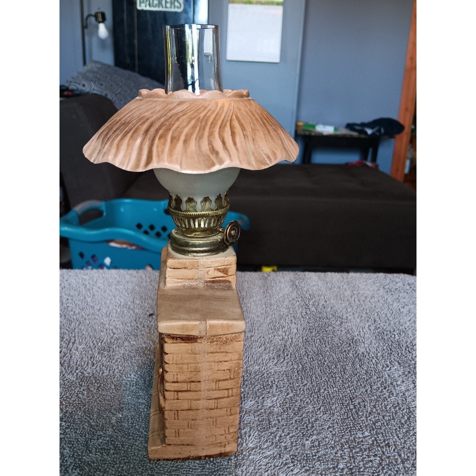 Vintage Fireplace Oil Lamp Figure, Japan Great Condition Rare