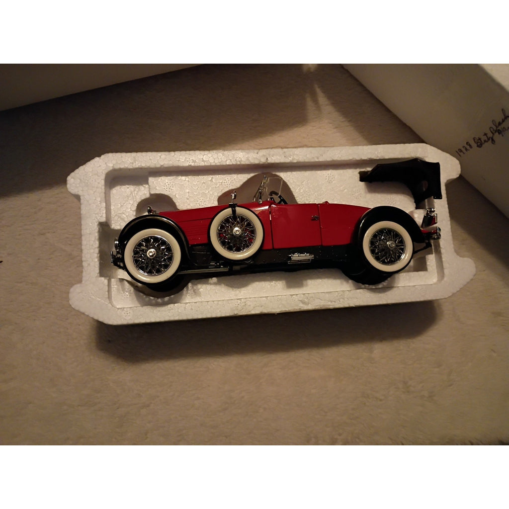 Franklin Mint Precision Model 1928 Stutz Black Hawk Boatail Speedster Red/Papers