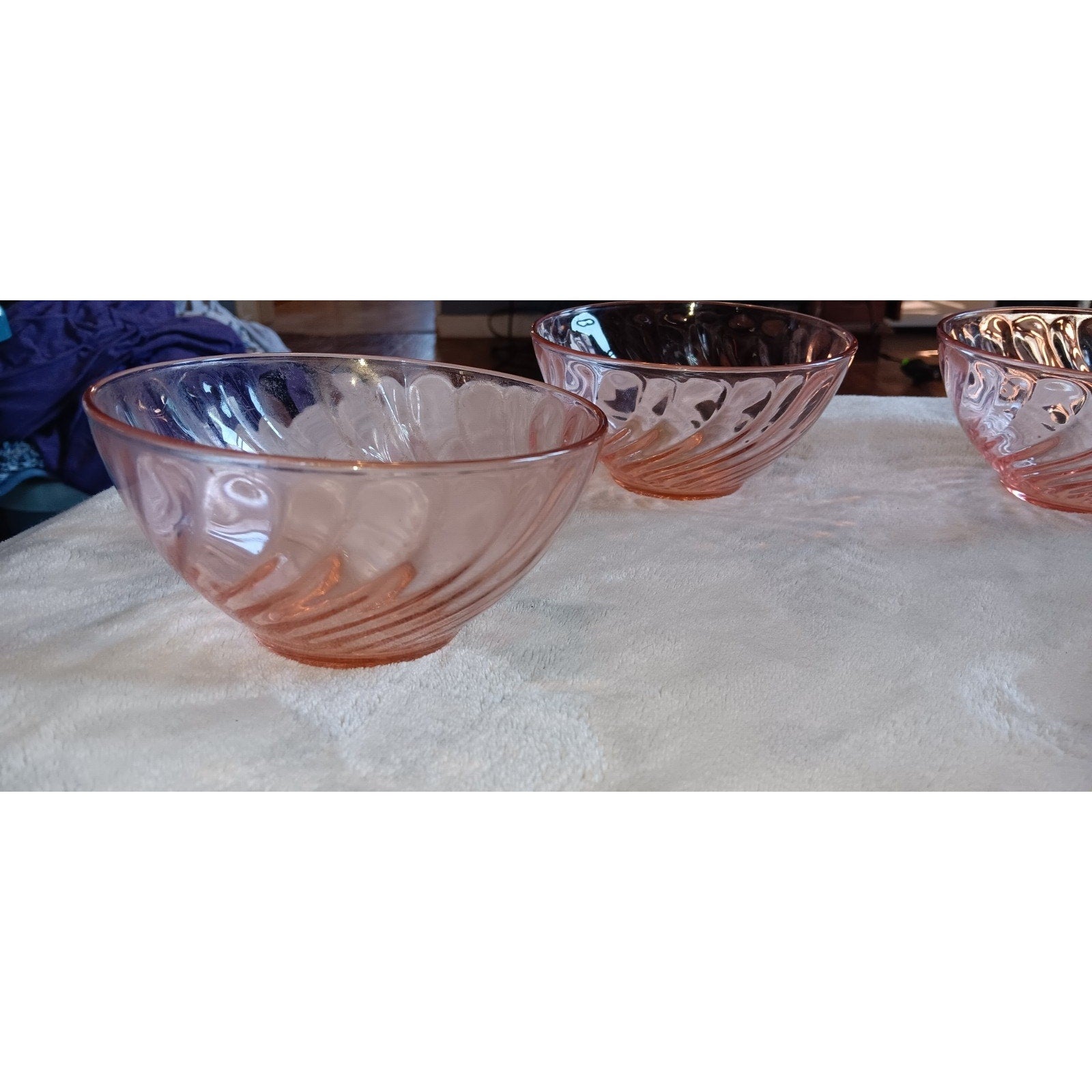 Vintage Arcoroc Rosaline Rosa Pink Serving Cereal Or Salad Bowls Set Of 4