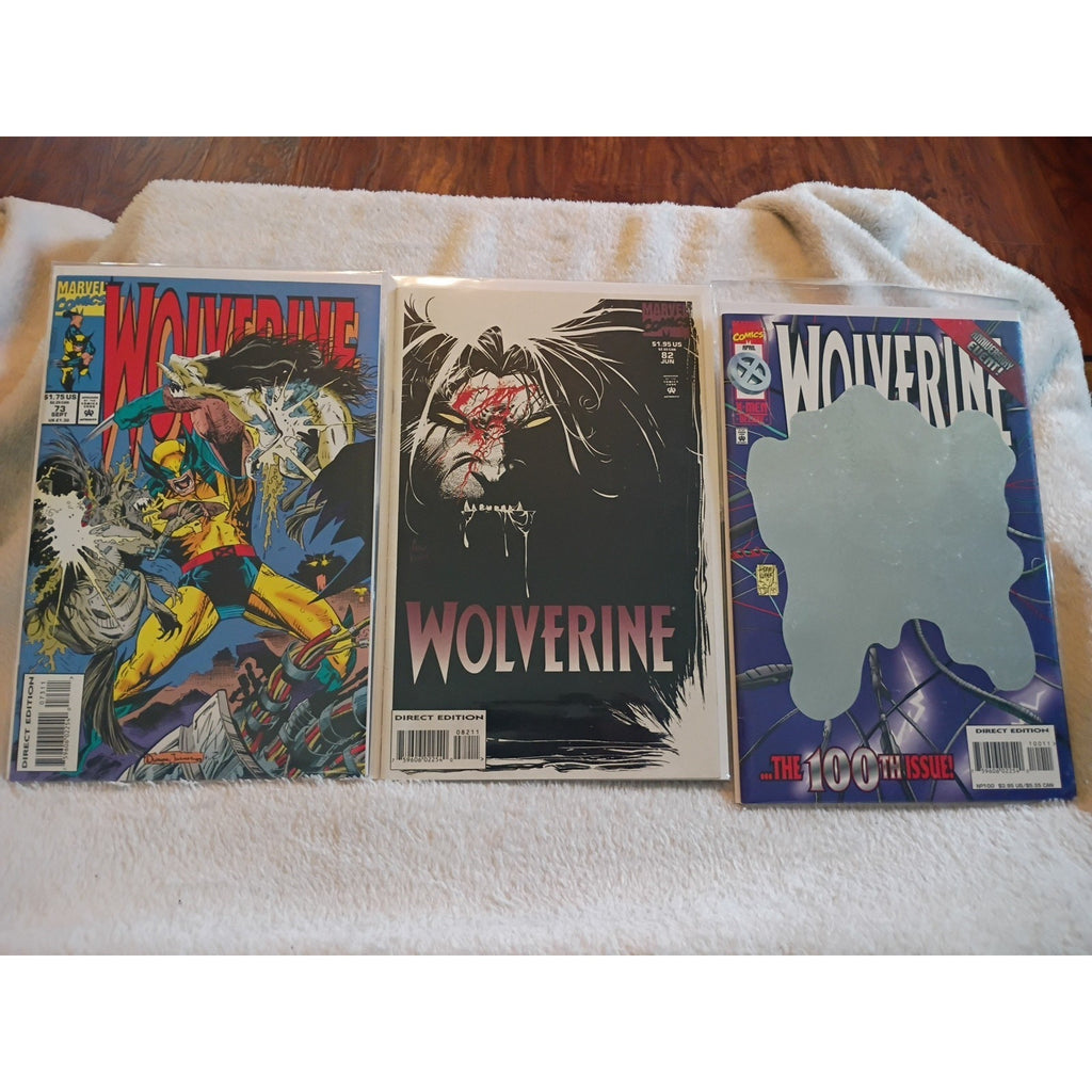 Wolverine #73, 82, 100 Key Kills Genesis Hologram Lot Of 3 Marvel NM High Grade