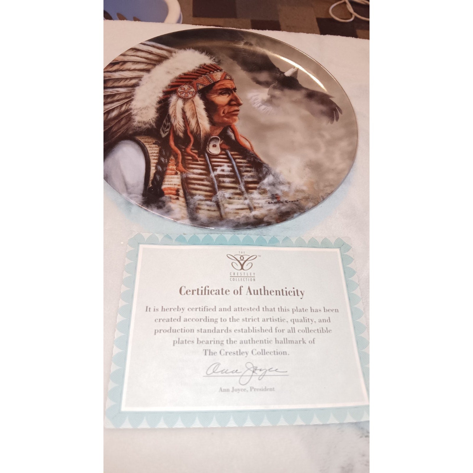 1993 Crestley Collection The Noble And The Proud Sharon Evans Plate #16451A