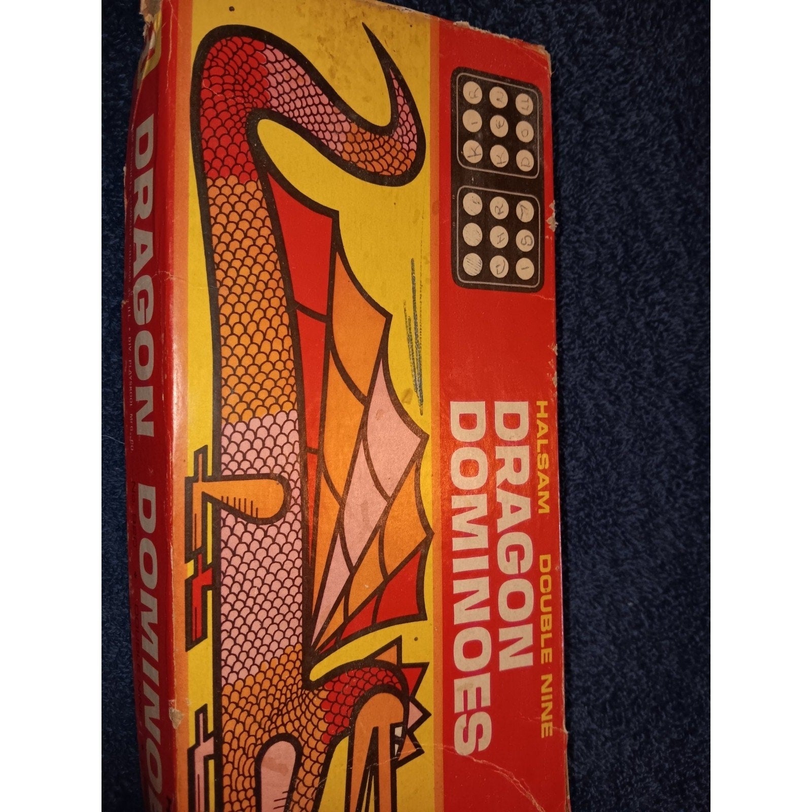 Vintage Dragon Dominoes by Halsam No. 920 Double Nine 55 Pieces Complete Set