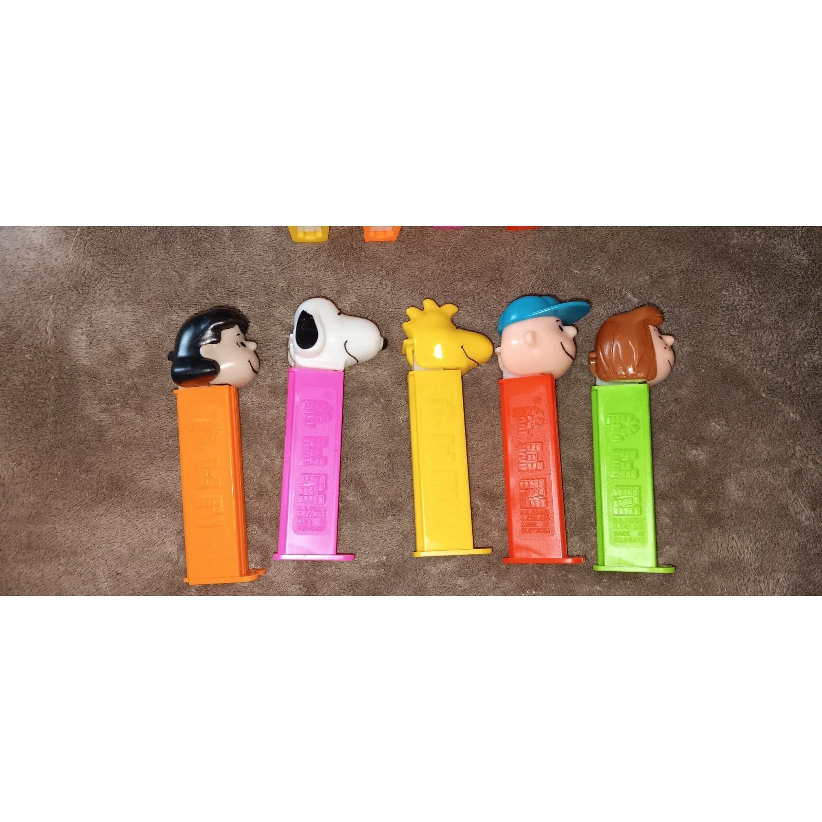 PEANUTS - PEZ Dispensers - SNOOPY-WOODSTOCK-CHARLIE BROWN-LUCY-PEPPERMINT PATTY
