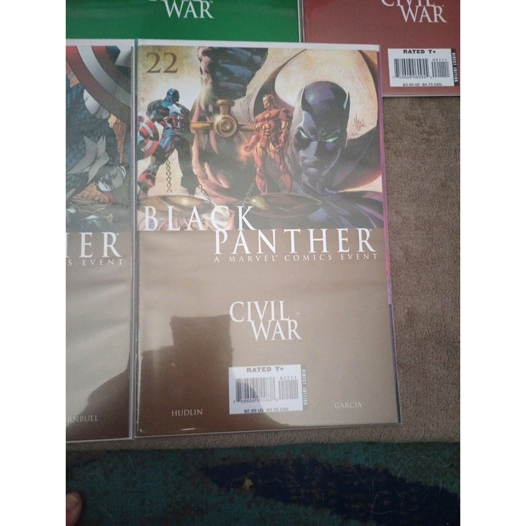 Marvel Civil War Lot Of 7 Comics She Hulk Iron Man Captain America Black Panther