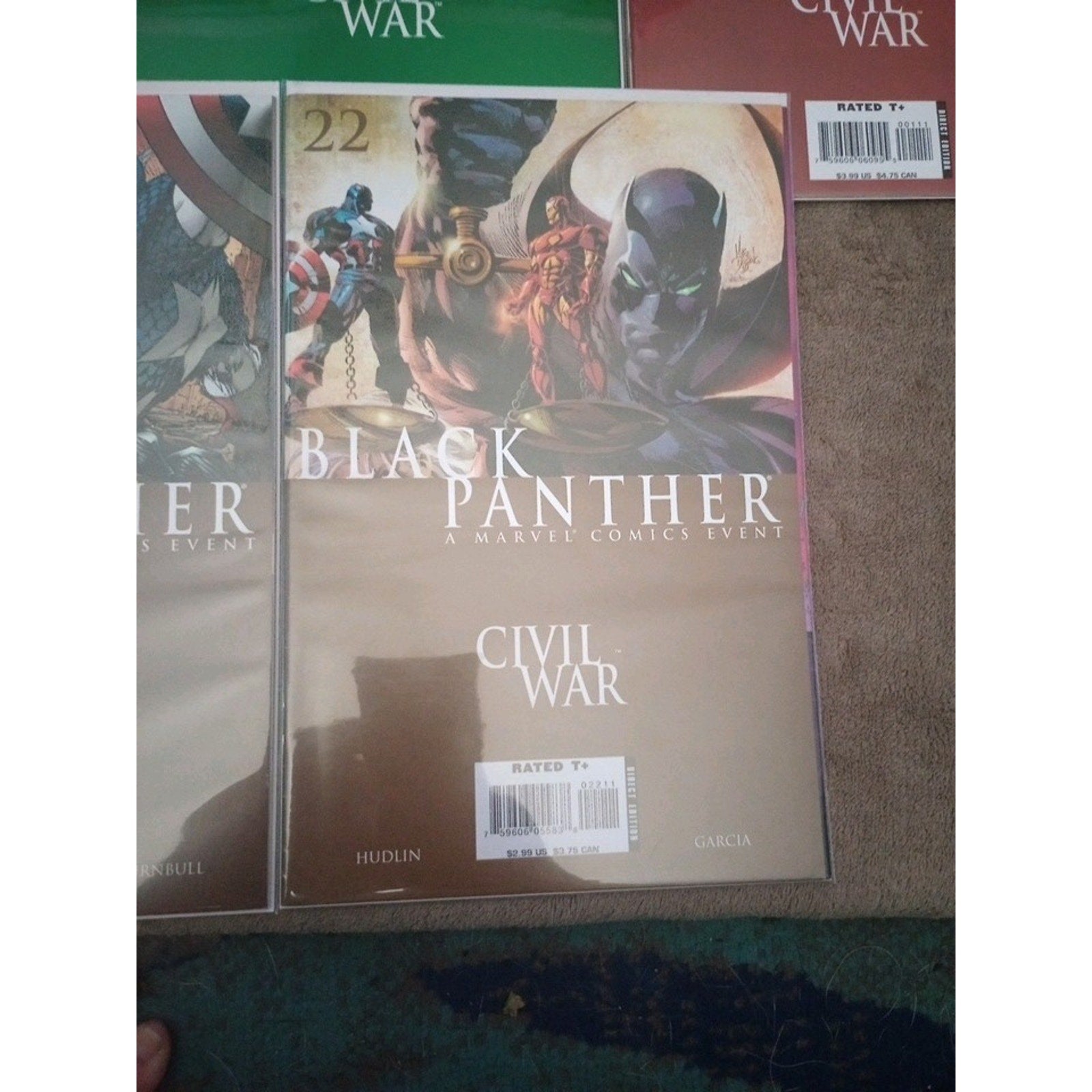 Marvel Civil War Lot Of 7 Comics She Hulk Iron Man Captain America Black Panther