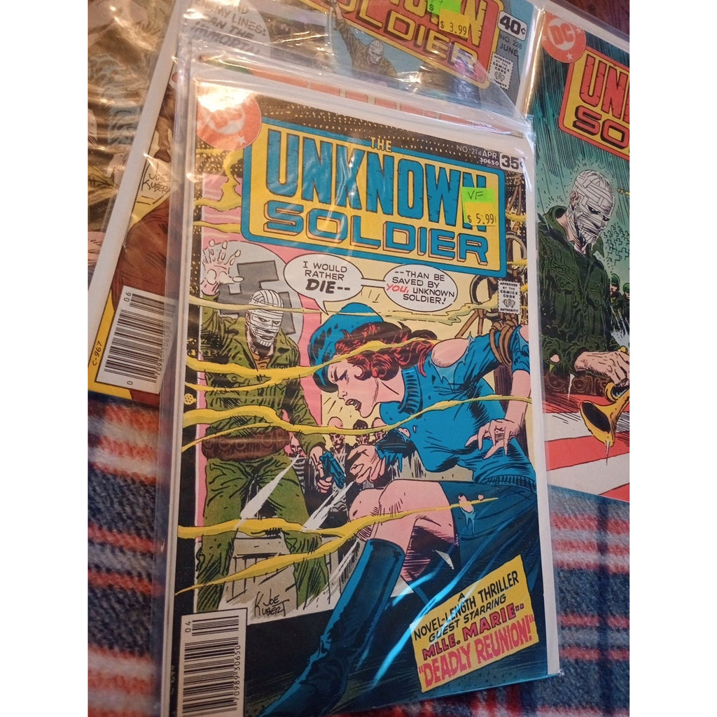 Unknown Soldier Comic Lot #s 211,214,216,228,247 Lot Of 5 DC War Comics FN 1970s