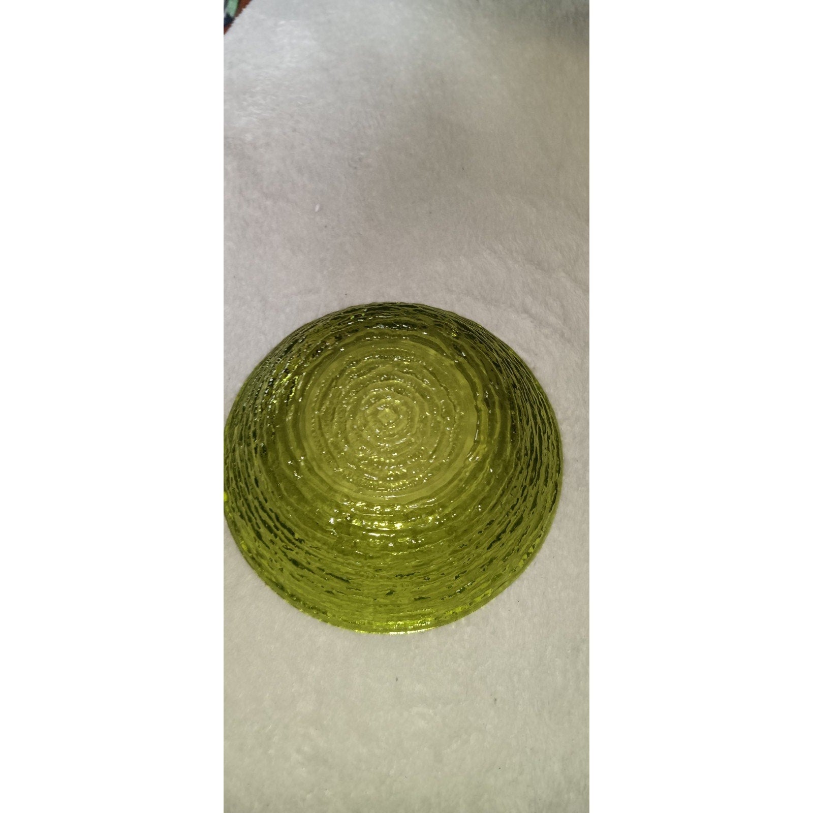 Vtg Anchor Hocking Glassware Avocado Green Soreno 6" Cereal Bowl