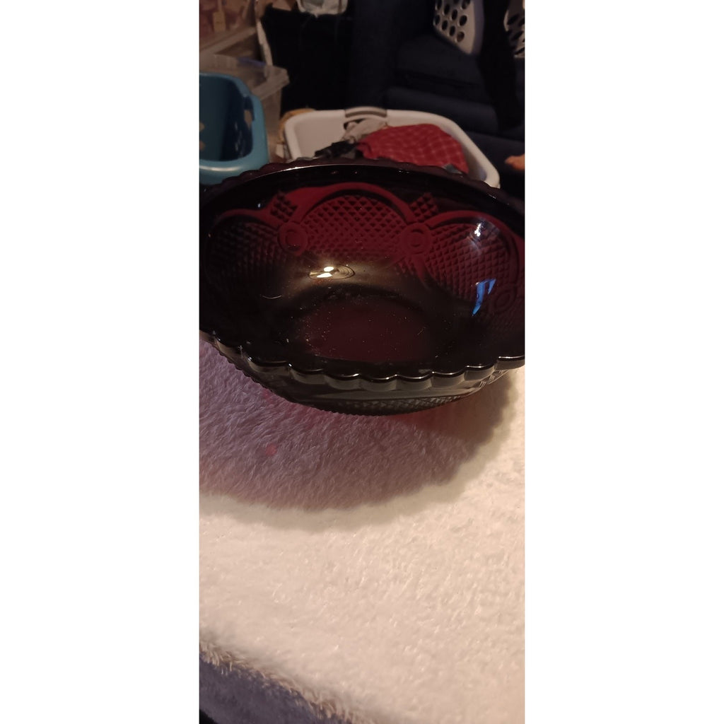 Vintage Avon Cape Cod Ruby Red 9 Inch Serving Bowl Centennial Edition