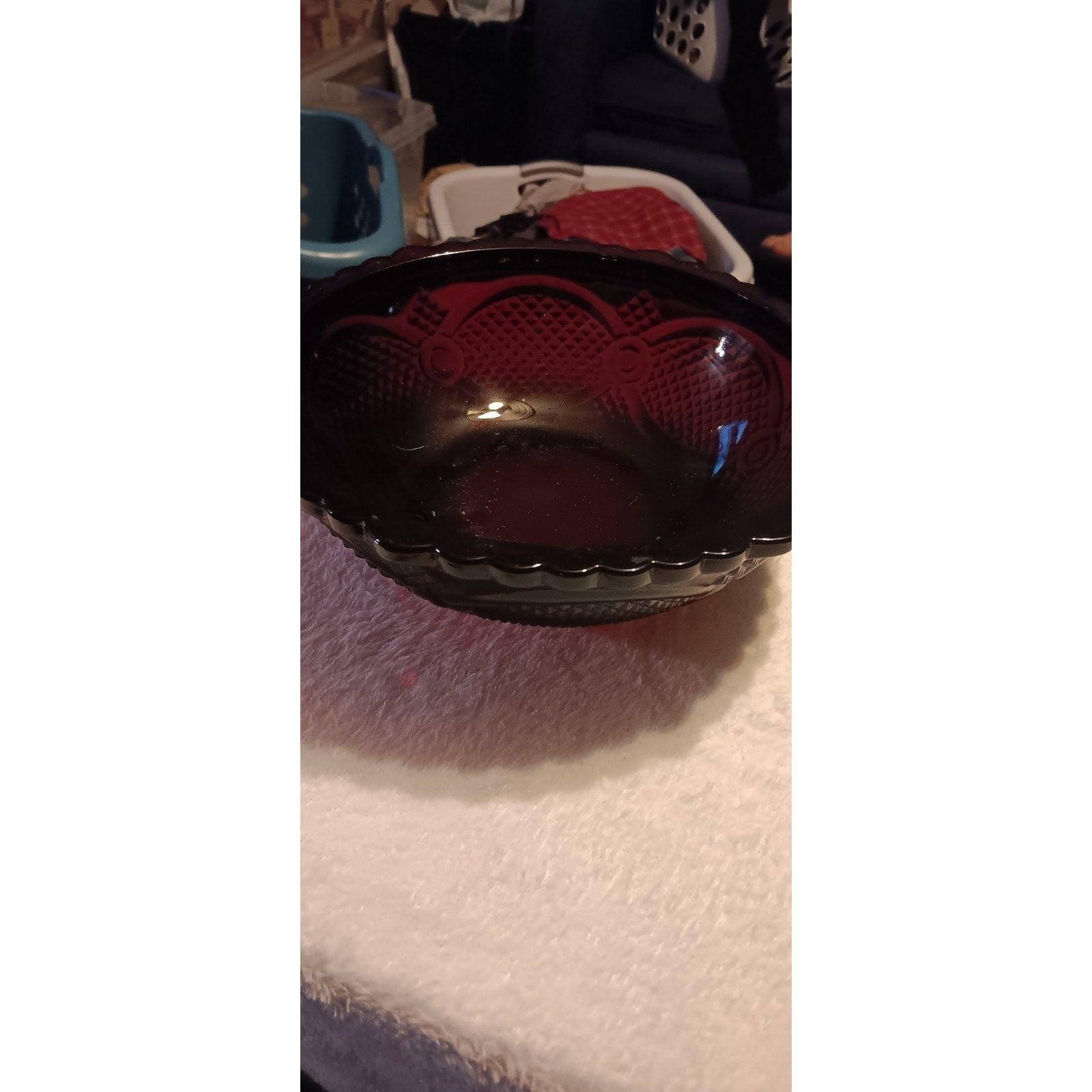 Vintage Avon Cape Cod Ruby Red 9 Inch Serving Bowl Centennial Edition