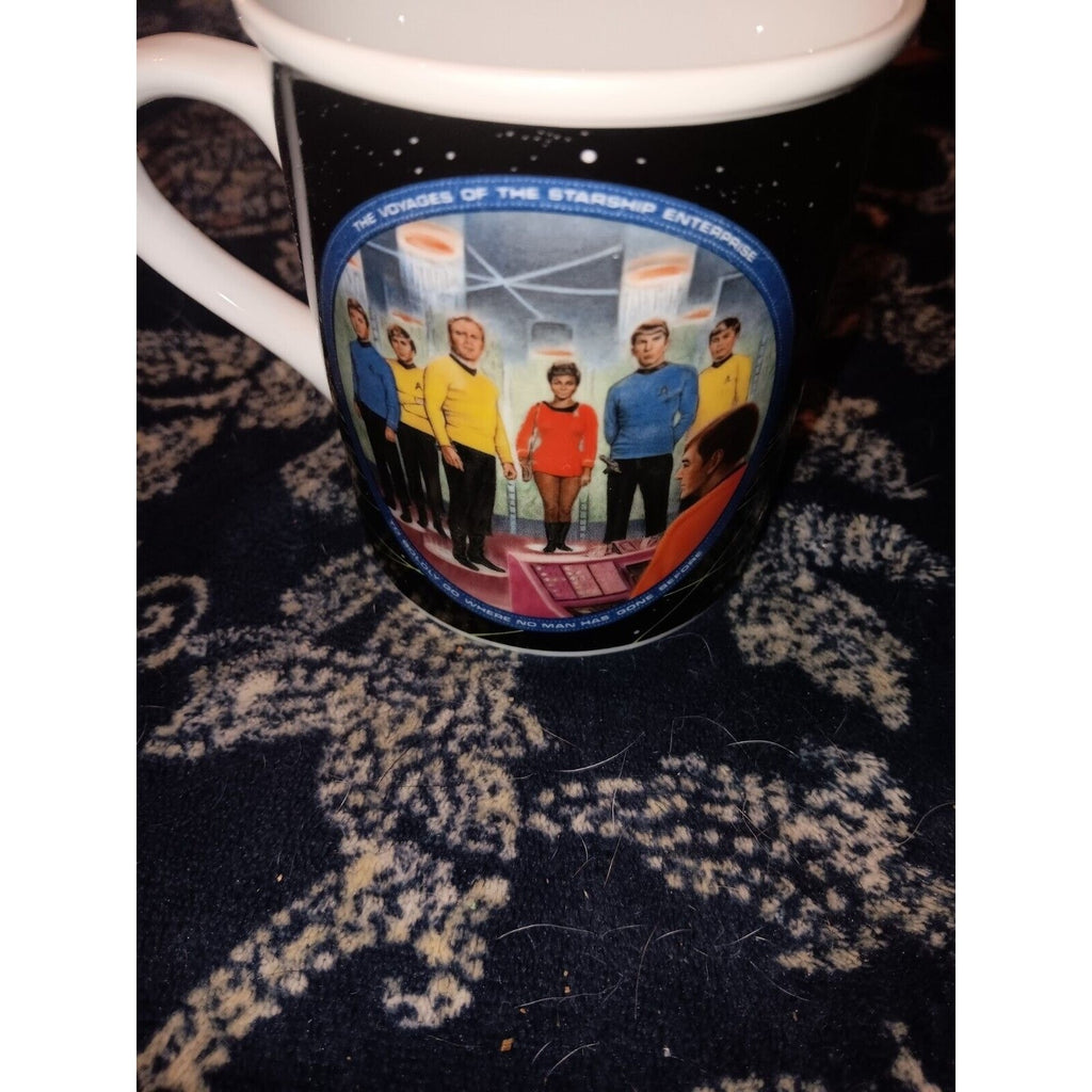 VINTAGE 1991 STAR TREK COFFEE MUG ENTERPRISE CREW "BEAM US DOWN SCOTTY"
