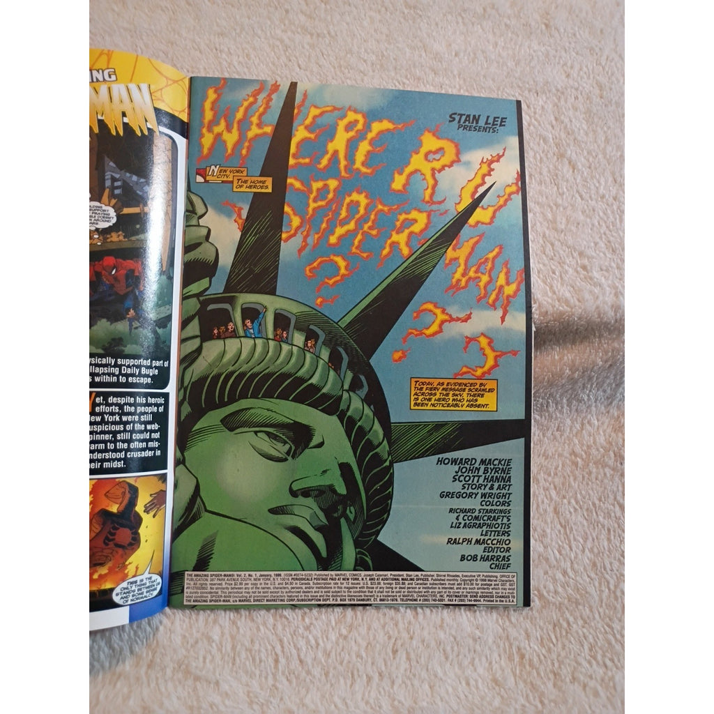 Amazing Spider-Man #1 Vol 2 SUNBURST COVER Marvel Comics January 1999 John Byrne