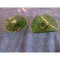 Lot Of 2 Emerald Colorado Greed Lacy Medallion Dish And Wavy Trinket Dish