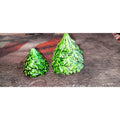 Vtg Signed Hand Crafted Ceramic Christmas Tree Salt & Pepper Set (Need Stoppers)