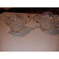 Imperial Glass Creamer and Sugar Set Pattern Number 526 Heavy Sawtooth Edge
