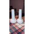 Vintage Milk Glass Hobnail Bud Vases Lot Of 2 Very Nice