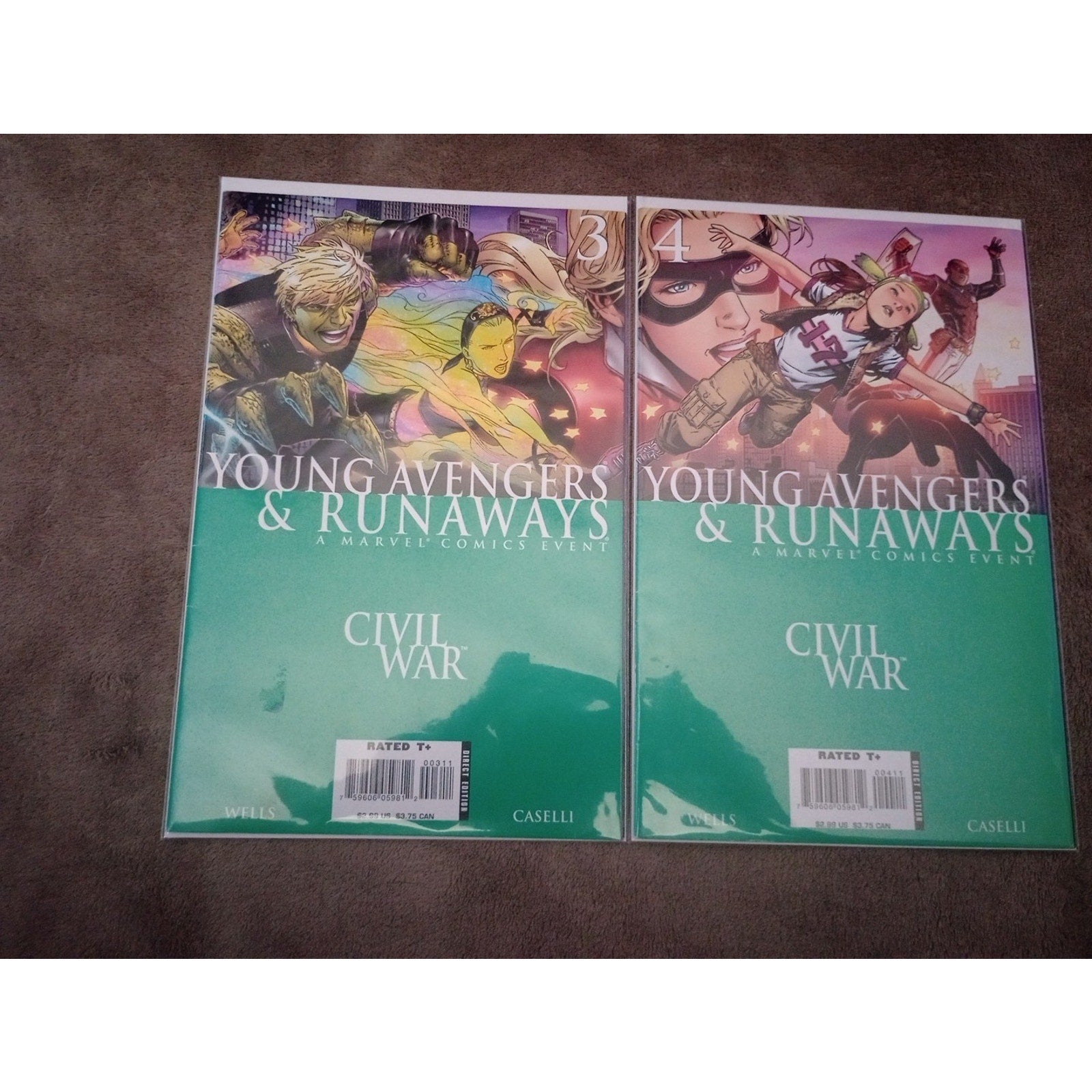 Marvel Comics Civil War Lot Of 9 New Avengers #21-25 Young Avengers/Runaways 1-4