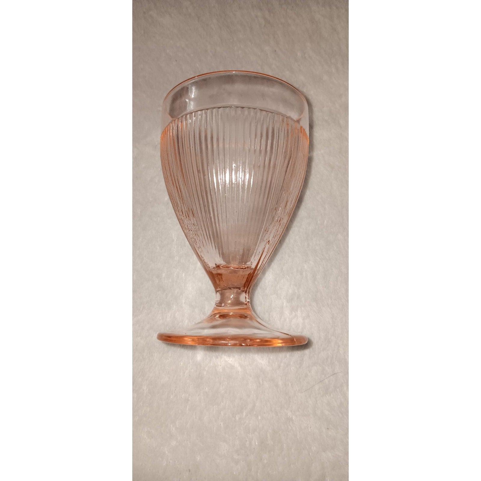 Homespun Pink Footed Juice Tumbler Jeanette Depression Glass Vintage