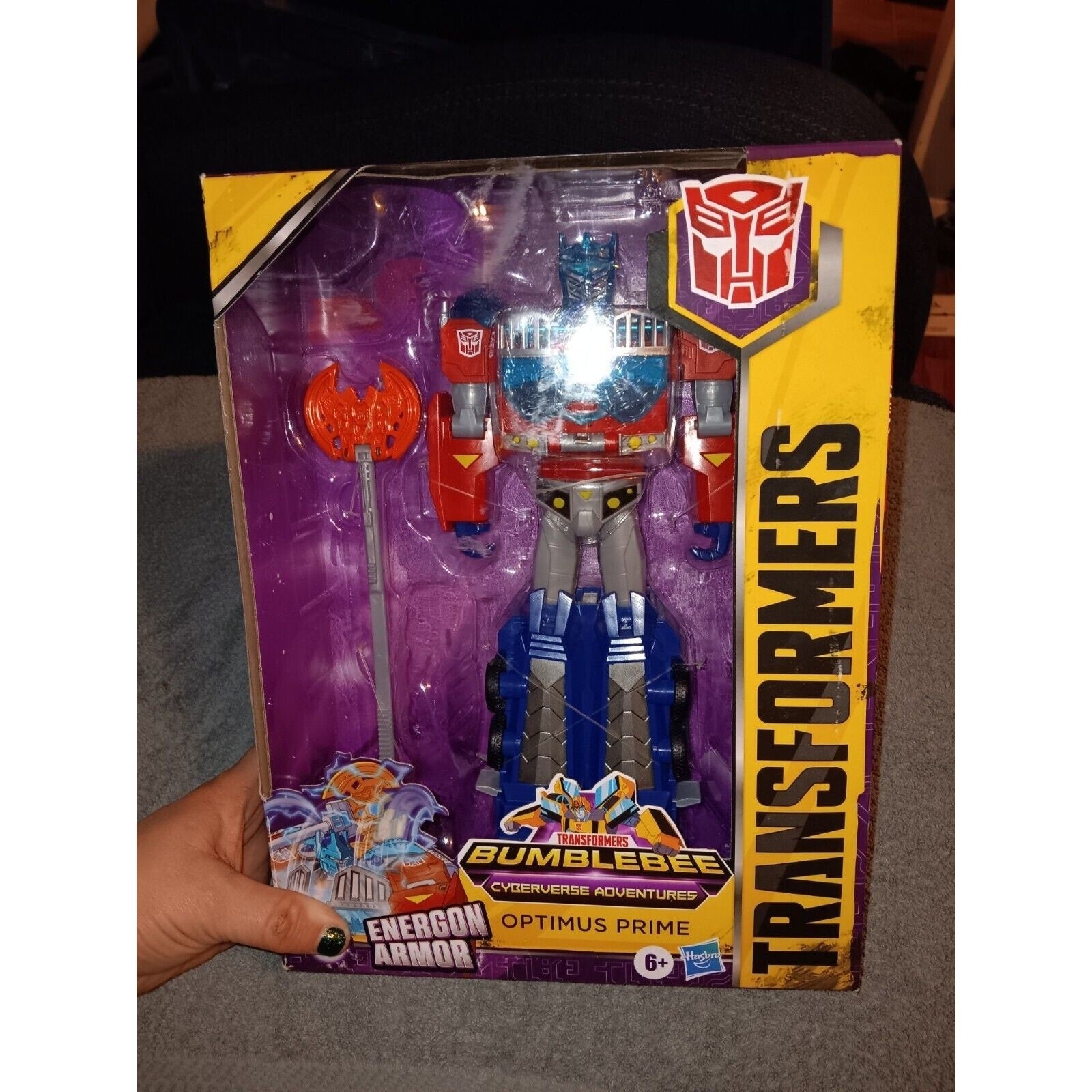 Transformers Cyberverse Ultimate Optimus Prime Bumblebee Energon Armor 9" Figure