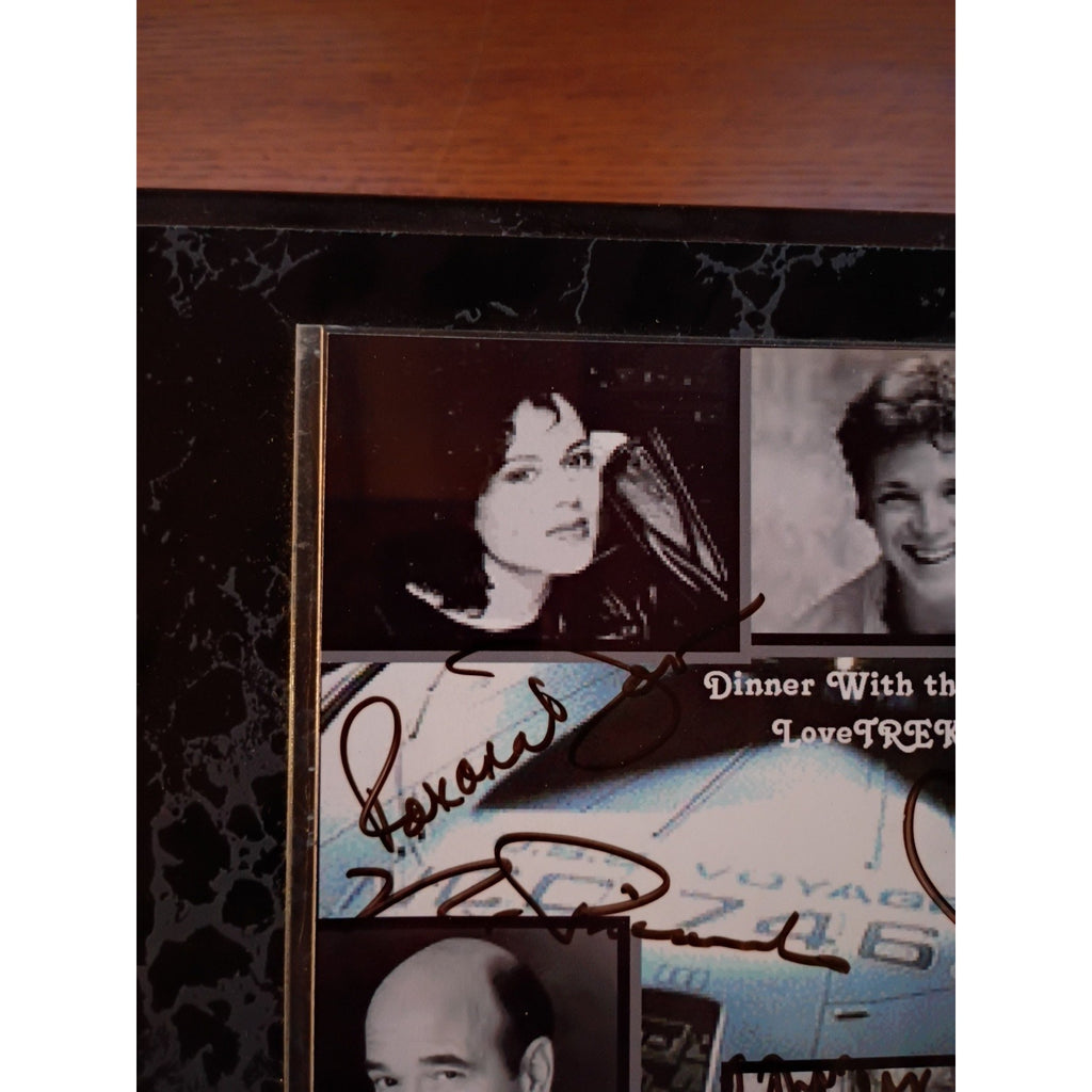 Star Trek Voyager Autographed Photo with Plaque 9x7 Great Condition Rare