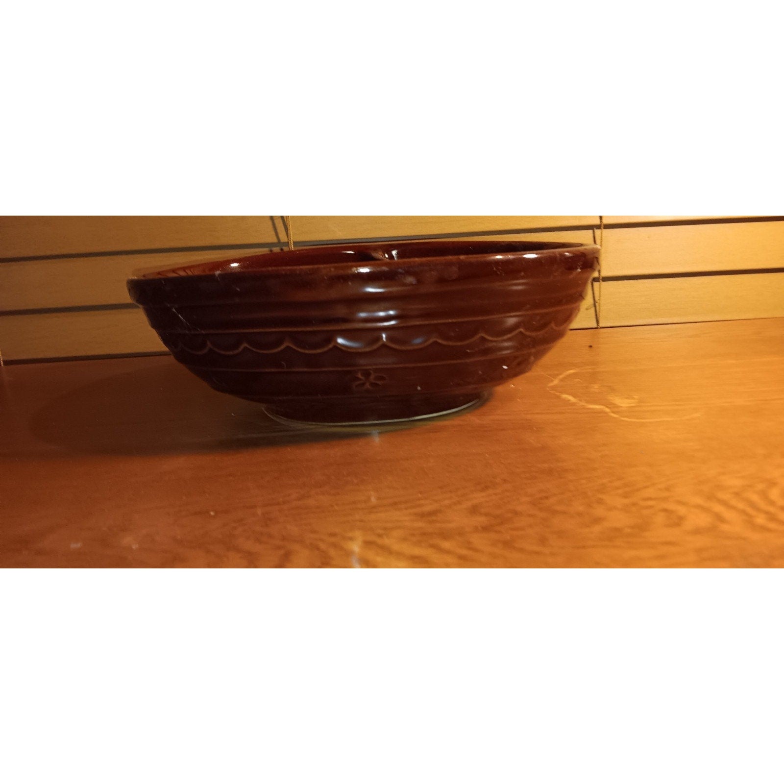 Vintage Marcrest Stoneware Daisy Dot Brown Divided Serving Dish Bowl Ovenproof