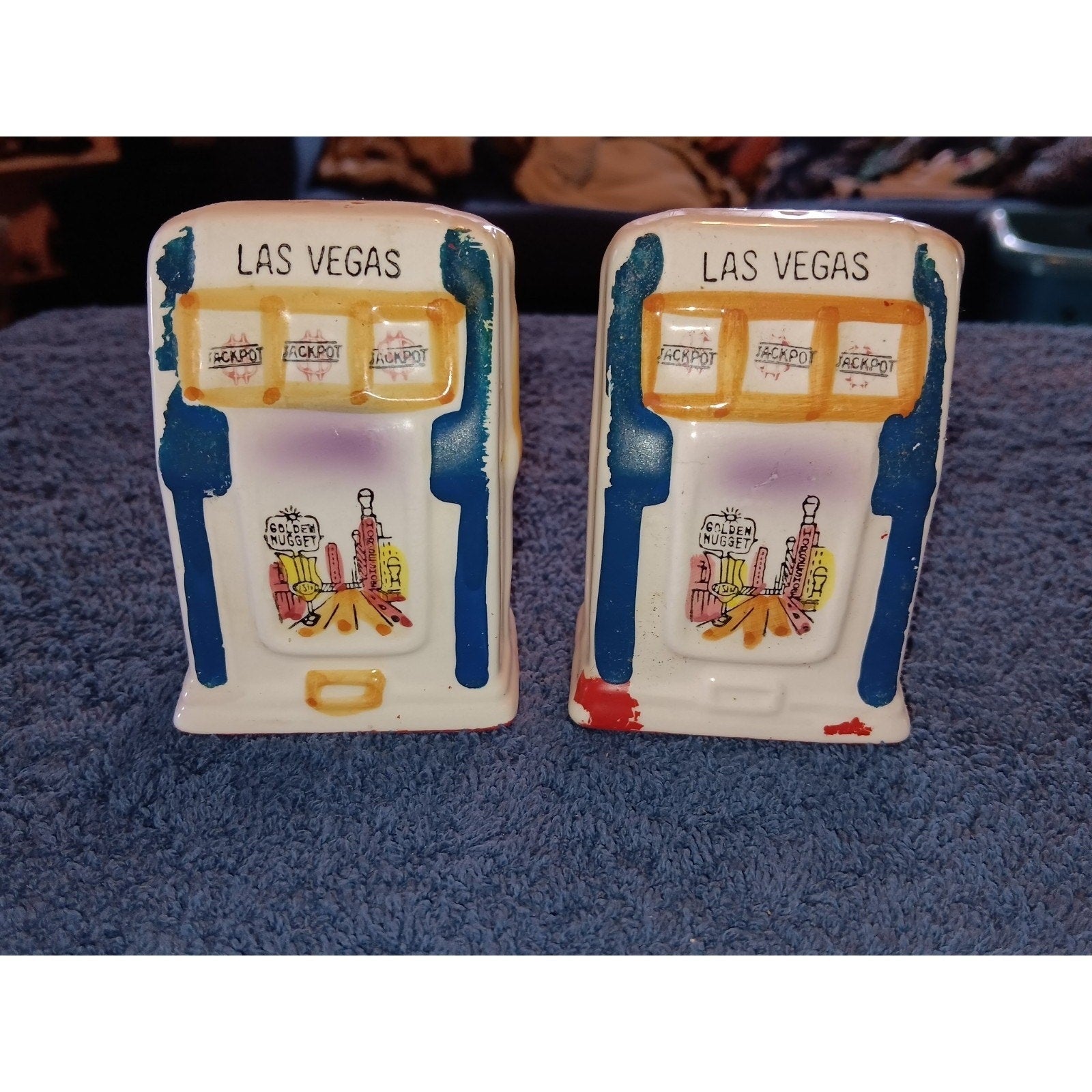 Vintage Las Vegas Golden Nugget Salt & Pepper Shakers Very Nice