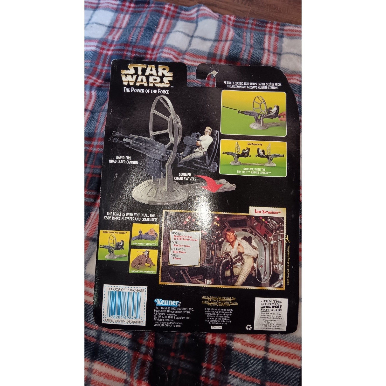 NEW 1997 Luke Skywalker Falcon Gunner Station STAR WARS Power of the Force