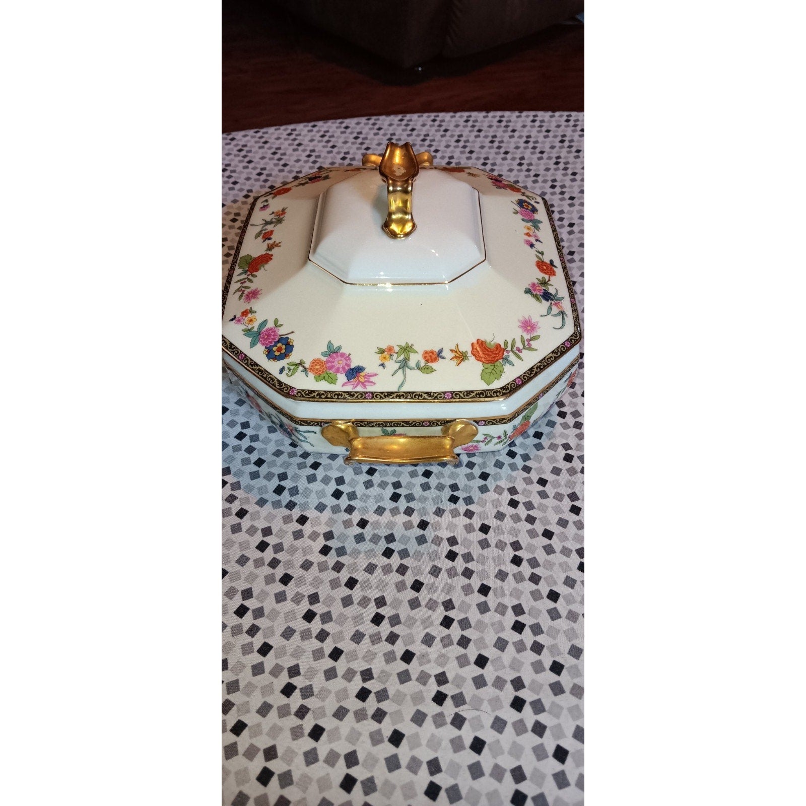 Vintage Johann Haviland Bavaria 10601 28 8-sided oval casserole with Lid Rare