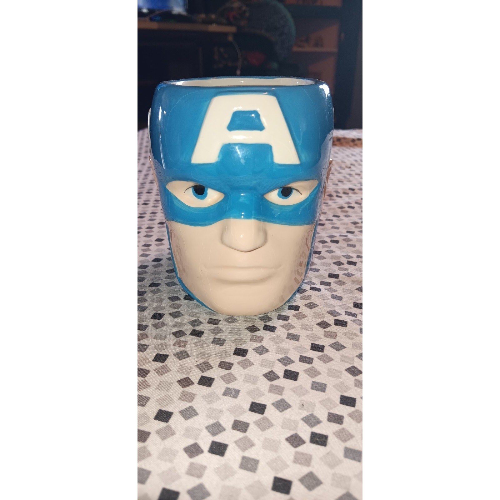 Captain America Head Marvel Coffee Mug Tea Cup Comic Book Movie MCU EUC Colorful