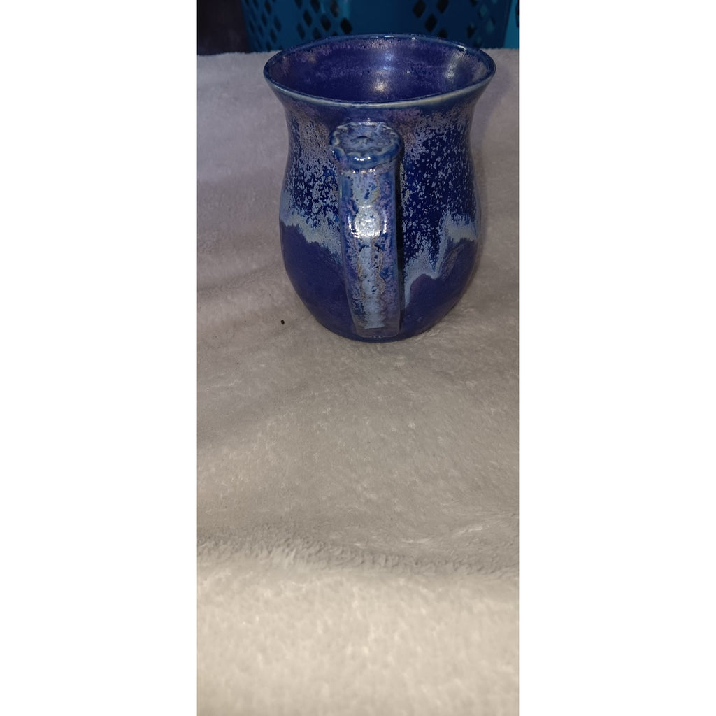 Handmade Ceramic Pottery Mug with Blue/Purple Drip Glaze