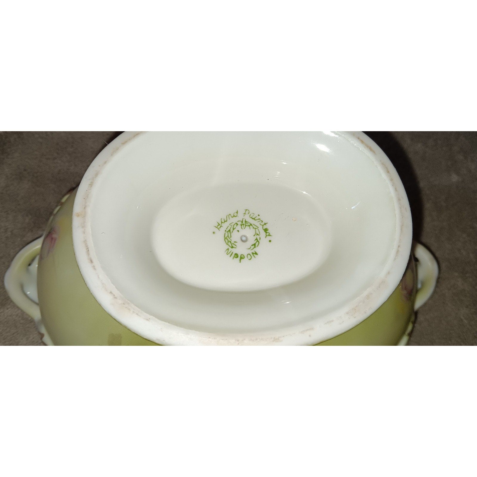 Gorgeous Antique Hand Painted Nippon Porcelain BOWL w/ LID Floral Tureen
