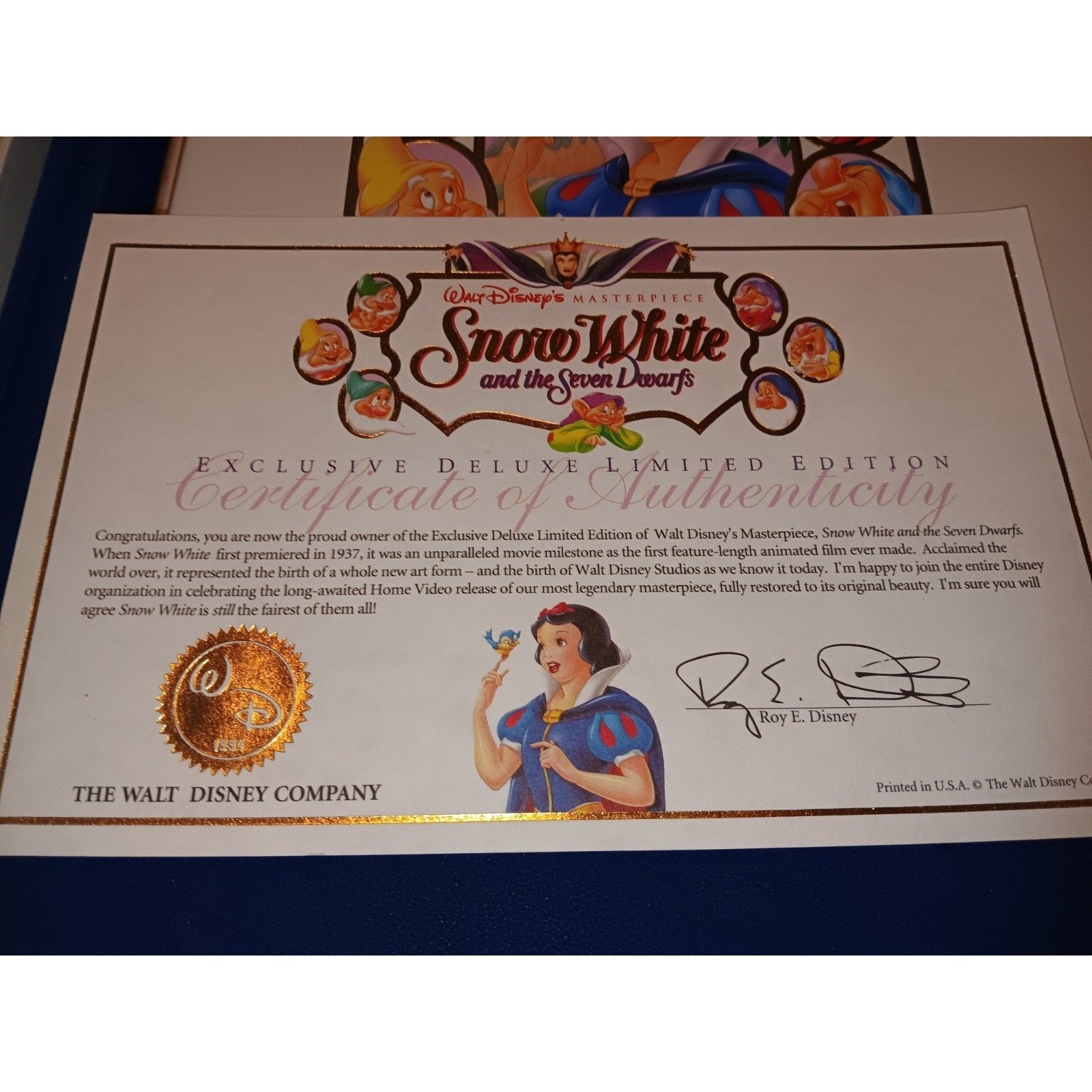 Walt Disney Masterpiece - Snow White & The Seven Dwarfs 10 Exclusive Lithographs